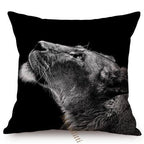 Modern Black And White Animals Portrait Photography Of Lion Zebra Elephant Tiger Pattern Sofa Pillow Cover Home Decor Square Cushions Cover 45x45cm Stevvex