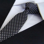 Modern Black And White Men Necktie Casual Business Meeting Formal Polyester Skinny Slim Necktie Stevvex