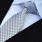 Modern Black And White Men Necktie Casual Business Meeting Formal Polyester Skinny Slim Necktie Stevvex