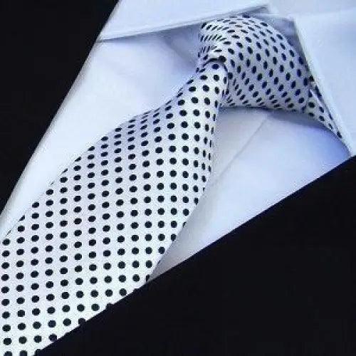Modern Black And White Men Necktie Casual Business Meeting Formal Polyester Skinny Slim Necktie Stevvex