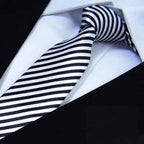 Modern Black And White Men Necktie Casual Business Meeting Formal Polyester Skinny Slim Necktie Stevvex