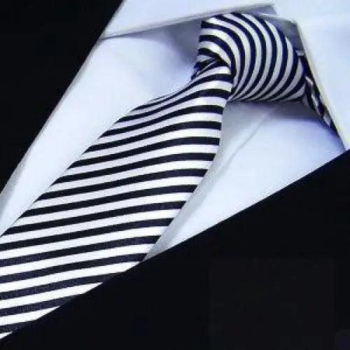 Modern Black And White Men Necktie Casual Business Meeting Formal Polyester Skinny Slim Necktie Stevvex