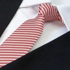 Modern Black And White Men Necktie Casual Business Meeting Formal Polyester Skinny Slim Necktie Stevvex