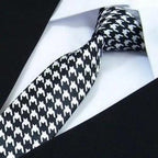 Modern Black And White Men Necktie Casual Business Meeting Formal Polyester Skinny Slim Necktie Stevvex