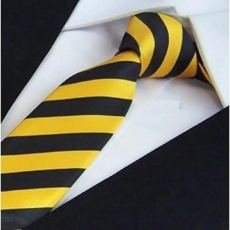 Modern Black And White Men Necktie Casual Business Meeting Formal Polyester Skinny Slim Necktie Stevvex