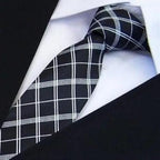 Modern Black And White Men Necktie Casual Business Meeting Formal Polyester Skinny Slim Necktie Stevvex