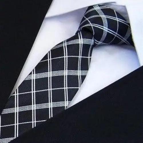 Modern Black And White Men Necktie Casual Business Meeting Formal Polyester Skinny Slim Necktie Stevvex