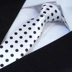 Modern Black And White Men Necktie Casual Business Meeting Formal Polyester Skinny Slim Necktie Stevvex
