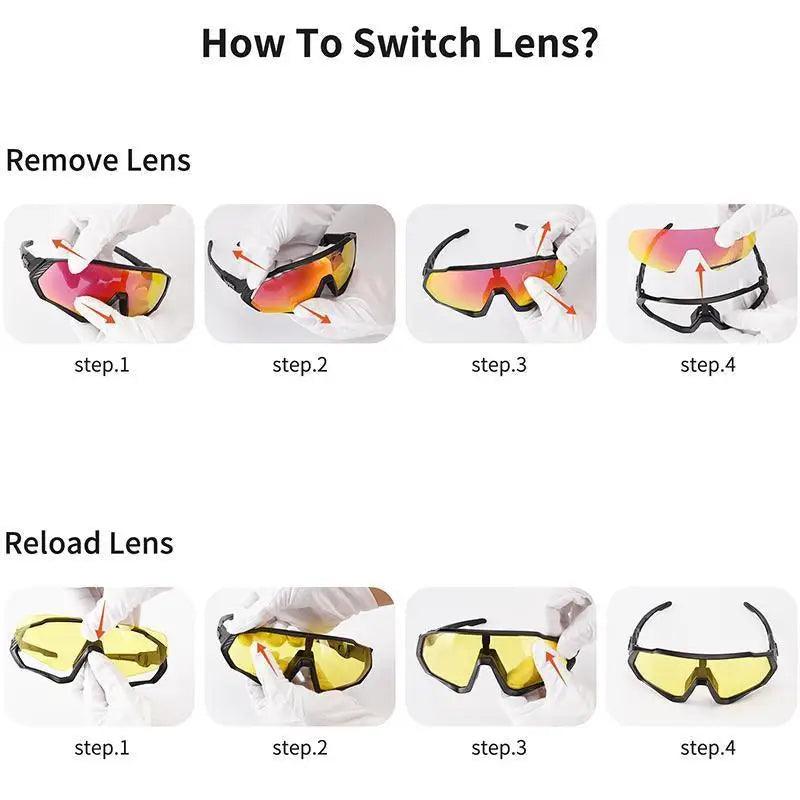 Modern Black Bike Glasses Sports Running Eyewear Fishing Polarized Glasses For Men And Women Cool Unisex Cycling UV400 Glasses For Running Stevvex