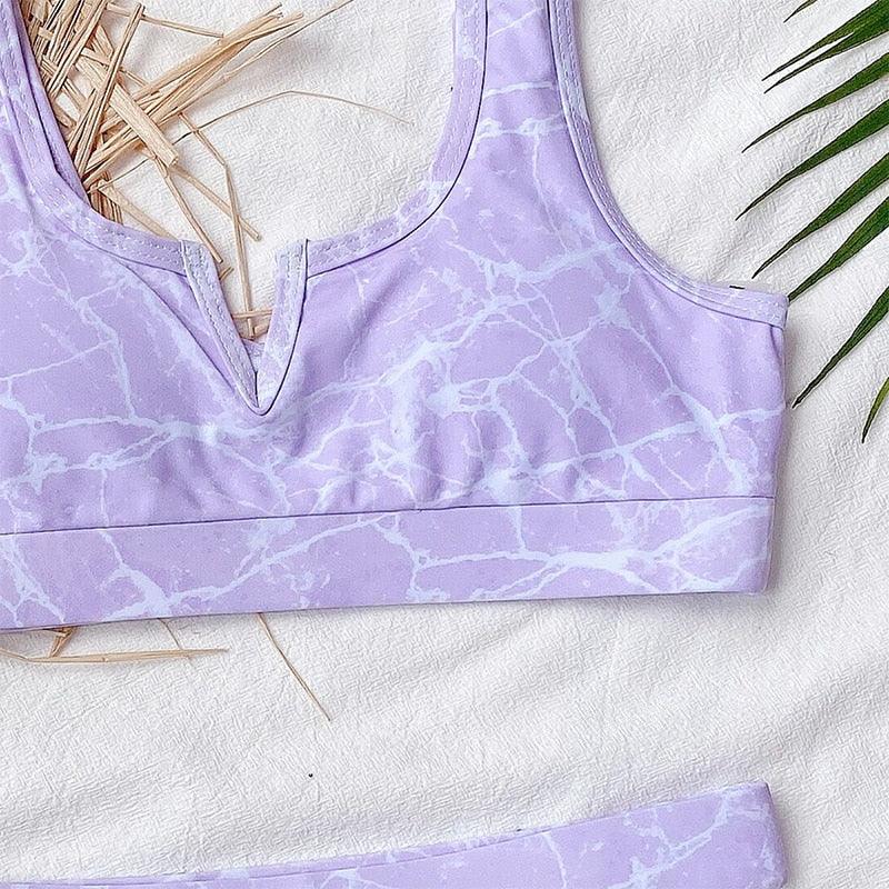 Modern Blue High Waist Bikini Push Up Swimwear Women Dragon Printed Bikini Set Retro Swimsuit Women's High Waist Bikini Swimsuits Twist Push Up Two Piece Bathing Suits Tummy Control Swimwear Stevvex