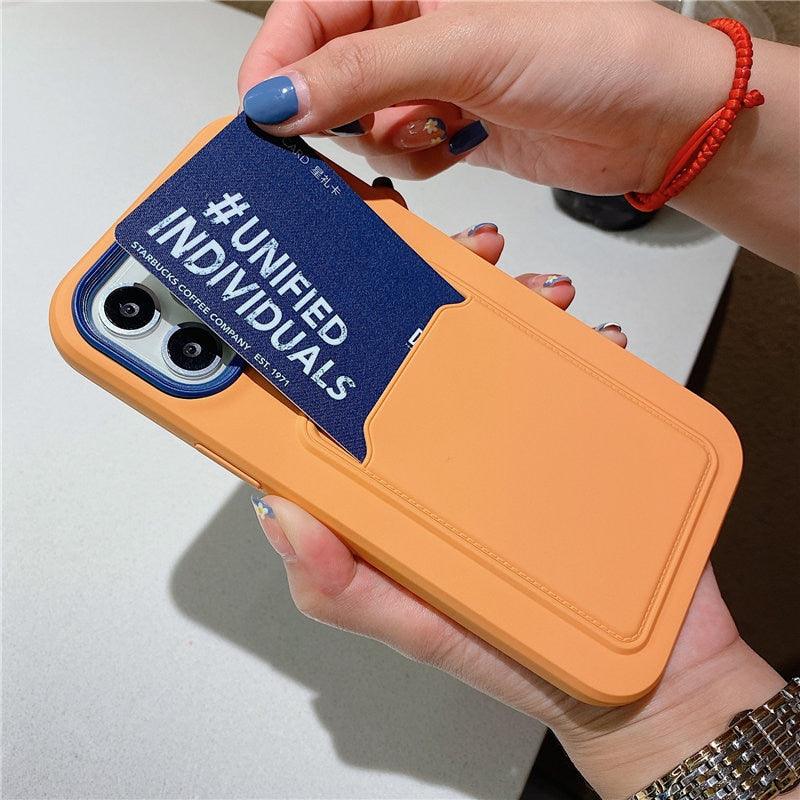 Modern Card Candy Color Phone Case For iPhone 12 11 13 Pro Max 12 13 Pro 11 Shockproof Bumper Soft Back Cover Colorful Silicone Phone Cover Stevvex