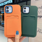 Modern Card Candy Color Phone Case For iPhone 12 11 13 Pro Max 12 13 Pro 11 Shockproof Bumper Soft Back Cover Colorful Silicone Phone Cover Stevvex