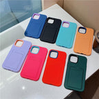 Modern Card Candy Color Phone Case For iPhone 12 11 13 Pro Max 12 13 Pro 11 Shockproof Bumper Soft Back Cover Colorful Silicone Phone Cover Stevvex