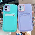 Modern Card Candy Color Phone Case For iPhone 12 11 13 Pro Max 12 13 Pro 11 Shockproof Bumper Soft Back Cover Colorful Silicone Phone Cover Stevvex