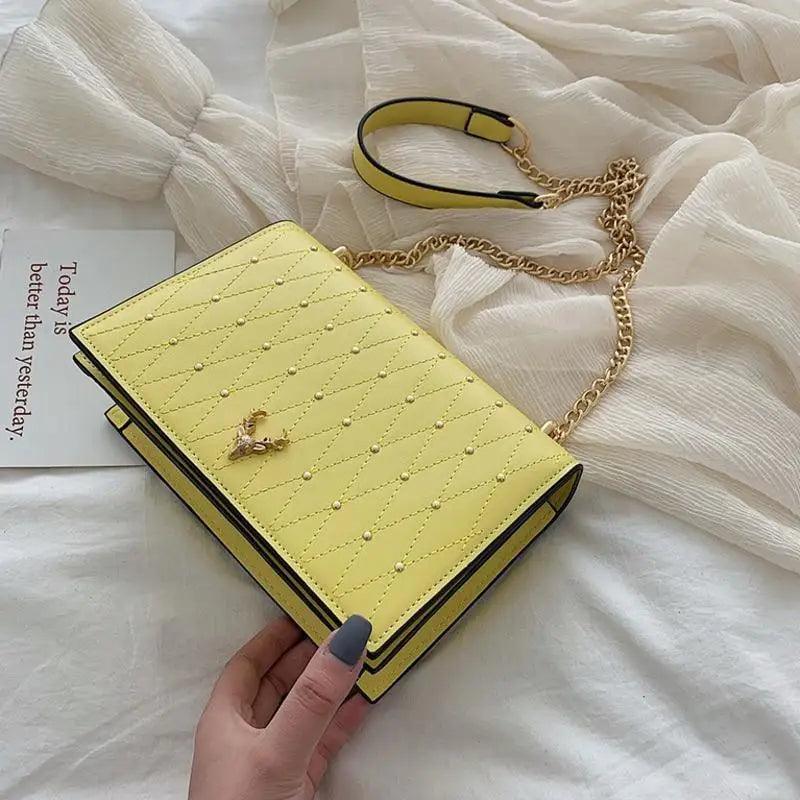 Modern Elegant Luxury Sterling Pu Leather Crossbody Bags For Women And Girls Designer Chains Shoulder Messenger Bag For Female Stevvex