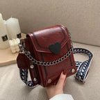 Modern Elegant Stunning Heart-Shaped Women's Bag Cute Studded Shoulder Bag For Women And Girls Stevvex