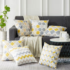 Modern Geometric Decorative Geometric Pillow Cushion Cases Outdoor Square Yellow Decorative Pillow Covers For Couch Bedroom Pillow Cases Cushion Covers Stevvex