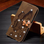 Modern Glitter Leather Flip Wallet Phone Case For iPhone 14 13 12 Pro Max 11 Shiny Green Butterfly Cover Glitter Flip Case Mobile Phone Case PU Leather Magnetic Case Stevvex