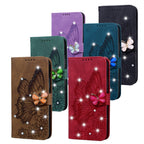 Modern Glitter Leather Flip Wallet Phone Case For iPhone 14 13 12 Pro Max 11 Shiny Green Butterfly Cover Glitter Flip Case Mobile Phone Case PU Leather Magnetic Case Stevvex