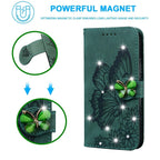 Modern Glitter Leather Flip Wallet Phone Case For iPhone 14 13 12 Pro Max 11 Shiny Green Butterfly Cover Glitter Flip Case Mobile Phone Case PU Leather Magnetic Case Stevvex