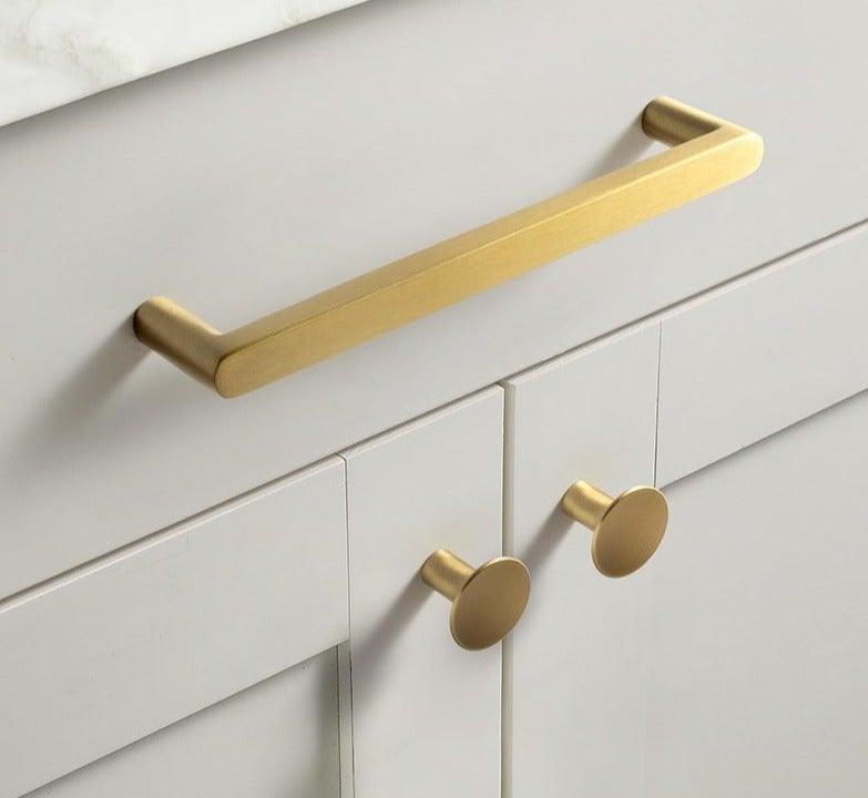 Modern Gold Knob Pure Copper Kitchen Cabinet Handles Cupboard Door Pulls Drawer Knobs Brass Furniture Handle Hardware Drawer Pulls Cupboard Knob For Kitchen Furniture Hardware Stevvex