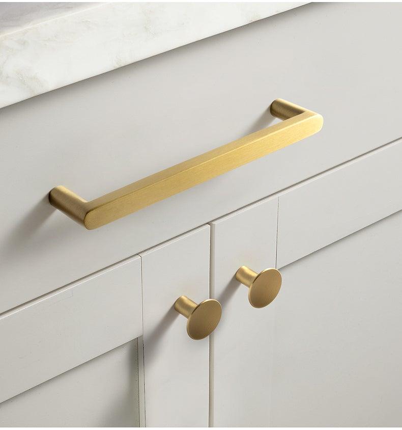 Modern Gold Knob Pure Copper Kitchen Cabinet Handles Cupboard Door Pulls Drawer Knobs Brass Furniture Handle Hardware Drawer Pulls Cupboard Knob For Kitchen Furniture Hardware Stevvex
