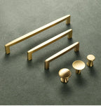 Modern Gold Knob Pure Copper Kitchen Cabinet Handles Cupboard Door Pulls Drawer Knobs Brass Furniture Handle Hardware Drawer Pulls Cupboard Knob For Kitchen Furniture Hardware Stevvex