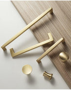 Modern Gold Knob Pure Copper Kitchen Cabinet Handles Cupboard Door Pulls Drawer Knobs Brass Furniture Handle Hardware Drawer Pulls Cupboard Knob For Kitchen Furniture Hardware Stevvex