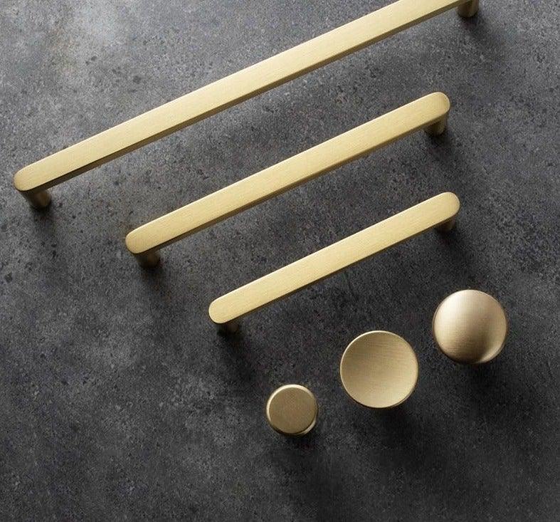 Modern Gold Knob Pure Copper Kitchen Cabinet Handles Cupboard Door Pulls Drawer Knobs Brass Furniture Handle Hardware Drawer Pulls Cupboard Knob For Kitchen Furniture Hardware Stevvex