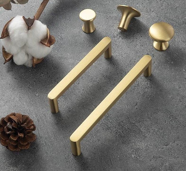 Modern Gold Knob Pure Copper Kitchen Cabinet Handles Cupboard Door Pulls Drawer Knobs Brass Furniture Handle Hardware Drawer Pulls Cupboard Knob For Kitchen Furniture Hardware Stevvex