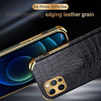 Modern Green Leather Case for iPhone 14 Pro Max Mini 13 11 Pro Max X XR XS Max 13 Mini Cases Luxury PU Leather Covers Luxury Cover Gold Edge  for Women Girls Slim Leather Elegant Iphone Protective Cover Stevvex