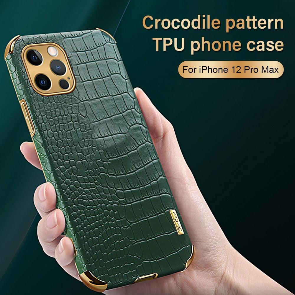 Modern Green Leather Case for iPhone 14 Pro Max Mini 13 11 Pro Max X XR XS Max 13 Mini Cases Luxury PU Leather Covers Luxury Cover Gold Edge  for Women Girls Slim Leather Elegant Iphone Protective Cover Stevvex