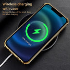 Modern Green Leather Case for iPhone 14 Pro Max Mini 13 11 Pro Max X XR XS Max 13 Mini Cases Luxury PU Leather Covers Luxury Cover Gold Edge  for Women Girls Slim Leather Elegant Iphone Protective Cover Stevvex