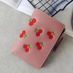 Modern Lightweight Cherry PU Leather Mini Wallet For Women Cute Design Purse Women Holder Minimalist Bag Stevvex