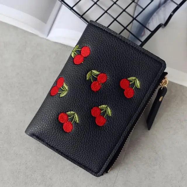 Modern Lightweight Cherry PU Leather Mini Wallet For Women Cute Design Purse Women Holder Minimalist Bag Stevvex