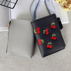 Modern Lightweight Cherry PU Leather Mini Wallet For Women Cute Design Purse Women Holder Minimalist Bag Stevvex