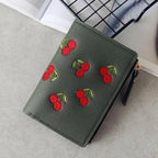 Modern Lightweight Cherry PU Leather Mini Wallet For Women Cute Design Purse Women Holder Minimalist Bag Stevvex