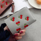 Modern Lightweight Cherry PU Leather Mini Wallet For Women Cute Design Purse Women Holder Minimalist Bag Stevvex
