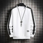 Modern Long Sleeve Sweatshirts Men New Fashion Color Casual Mens Casual O-Neck Patchwork Sweatshirt For Young Men Men Sweatshirt Streetwear Loose Solid Patchwork Pullover Sweatshirt