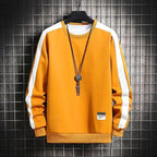 Modern Long Sleeve Sweatshirts Men New Fashion Color Casual Mens Casual O-Neck Patchwork Sweatshirt For Young Men Men Sweatshirt Streetwear Loose Solid Patchwork Pullover Sweatshirt