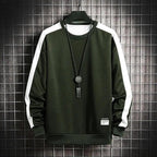 Modern Long Sleeve Sweatshirts Men New Fashion Color Casual Mens Casual O-Neck Patchwork Sweatshirt For Young Men Men Sweatshirt Streetwear Loose Solid Patchwork Pullover Sweatshirt