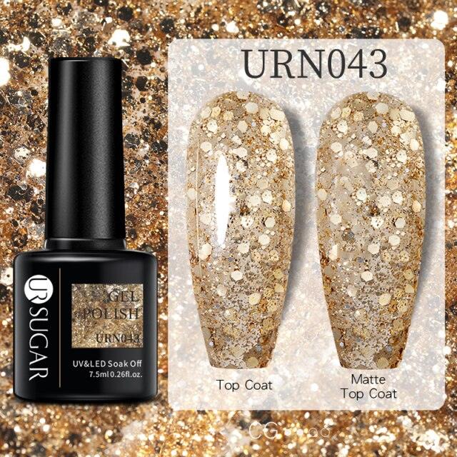 Modern Luxury Autumn Winter Womens Gel Polish Glossy Matte Diamond Effect Long Lasting Nail Art Sequins Design Stevvex