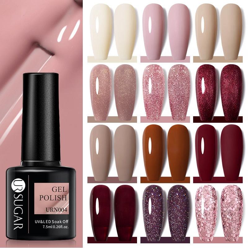 Modern Luxury Autumn Winter Womens Gel Polish Glossy Matte Diamond Effect Long Lasting Nail Art Sequins Design Stevvex