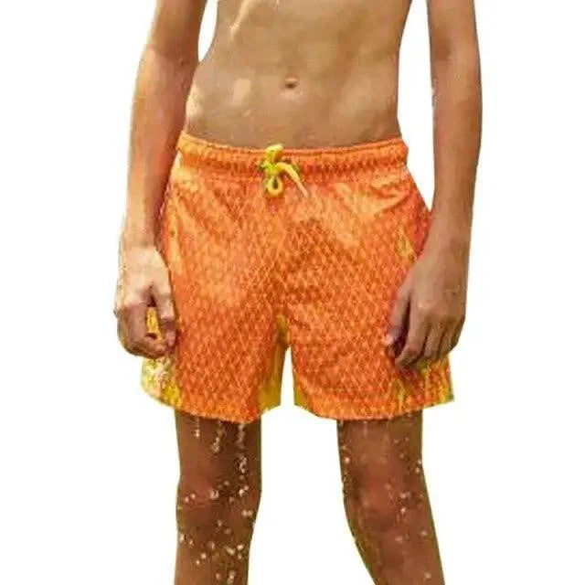 Modern Men's Summer Discoloration Swimming Trunks Magical Change Color Beach Surf Shorts Quick Dry Bathing Short Swim Pants