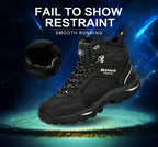 Modern Mens Boots Anti-Skidding Leather Shoes Popular Comfy Spring Autumn Men Shoes Short Plush Snow Boots Outdoor Warm Fur Lined Water Resistant Non Slip Mens Shoes Stevvex