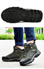Modern Mens Boots Anti-Skidding Leather Shoes Popular Comfy Spring Autumn Men Shoes Short Plush Snow Boots Outdoor Warm Fur Lined Water Resistant Non Slip Mens Shoes Stevvex