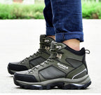 Modern Mens Boots Anti-Skidding Leather Shoes Popular Comfy Spring Autumn Men Shoes Short Plush Snow Boots Outdoor Warm Fur Lined Water Resistant Non Slip Mens Shoes Stevvex