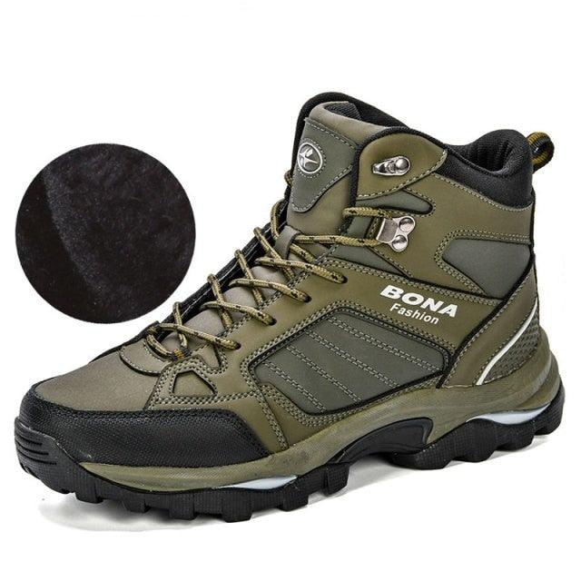 Modern Mens Boots Anti-Skidding Leather Shoes Popular Comfy Spring Autumn Men Shoes Short Plush Snow Boots Outdoor Warm Fur Lined Water Resistant Non Slip Mens Shoes Stevvex