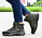 Modern Mens Boots Anti-Skidding Leather Shoes Popular Comfy Spring Autumn Men Shoes Short Plush Snow Boots Outdoor Warm Fur Lined Water Resistant Non Slip Mens Shoes Stevvex