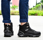 Modern Mens Boots Anti-Skidding Leather Shoes Popular Comfy Spring Autumn Men Shoes Short Plush Snow Boots Outdoor Warm Fur Lined Water Resistant Non Slip Mens Shoes Stevvex